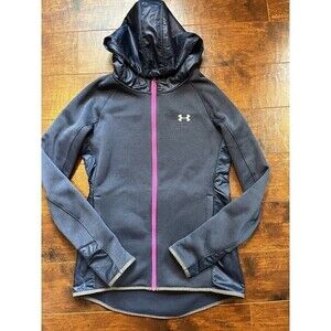 Under Armour Womens Full Zip Hooded Water Resistant Jacket Coldgear Sz XS
